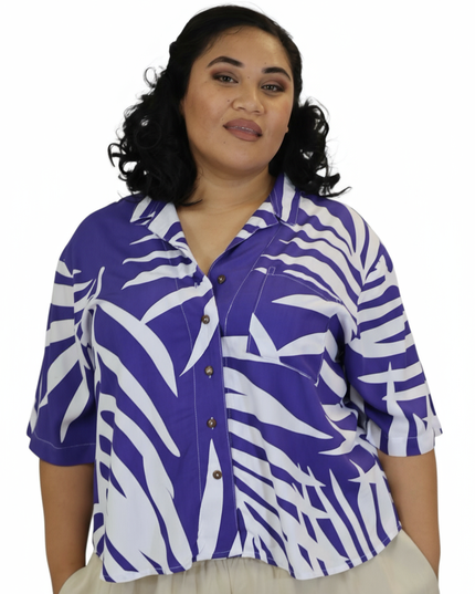 Fern Print Rayon Shirt Top
