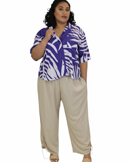 Fern Print Rayon Shirt Top