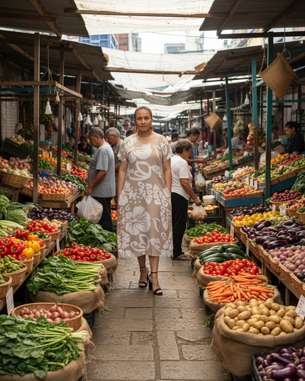 Brown hibiscus print dress