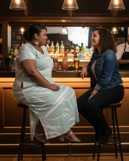 Mint Fern Print Rayon Maxi Dress