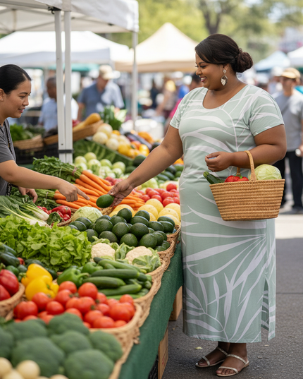 Mint Fern Print Rayon Maxi Dress