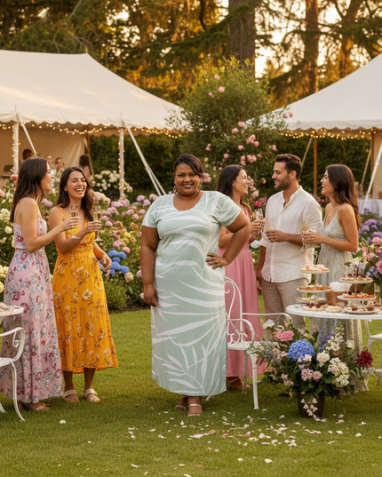 Mint Fern Print Rayon Maxi Dress