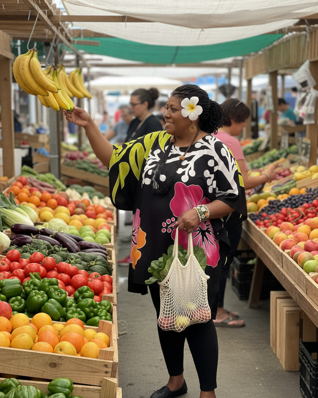 Rayon Floral Poncho Top-One Size