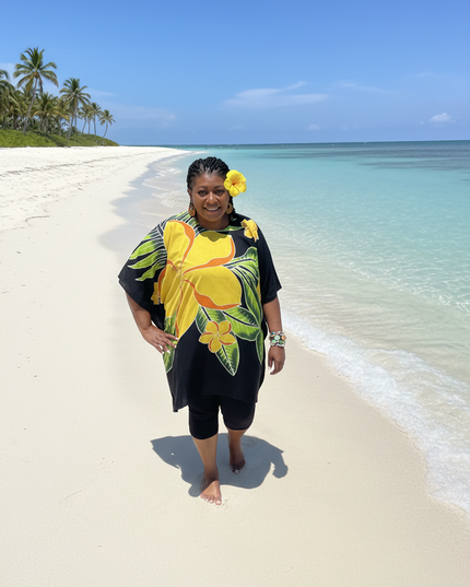 Rayon Floral Poncho Top-One Size