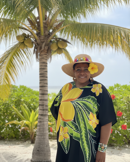 Rayon Floral Poncho Top-One Size