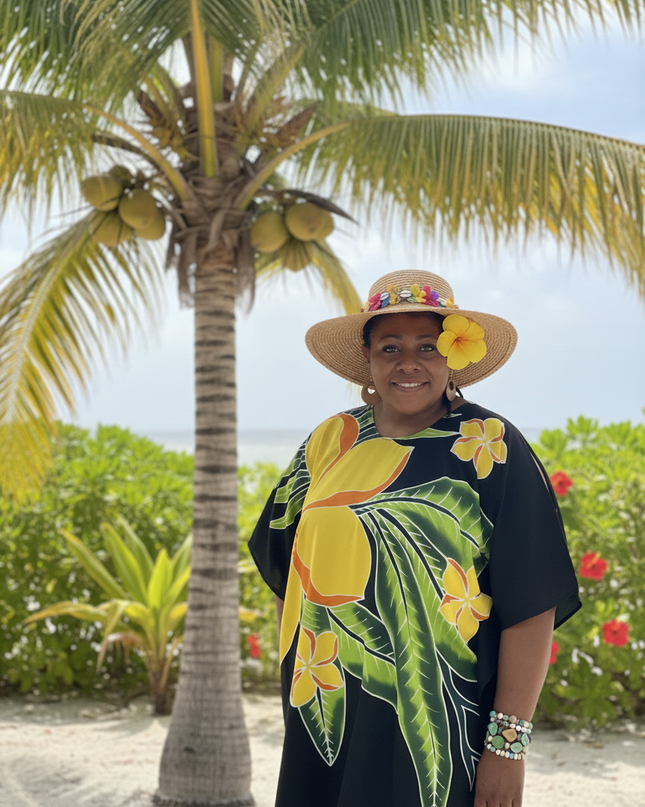 Rayon Floral Poncho Top-One Size