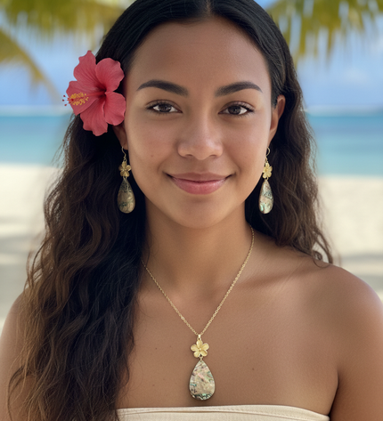Island Blossom Teardrop Shell Jewelry Set