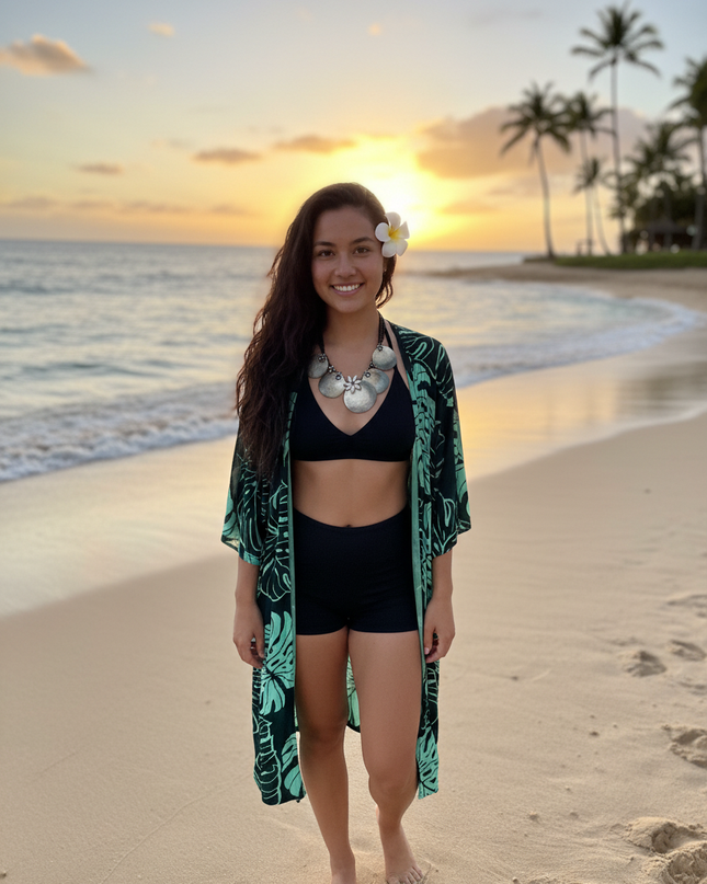 MONSTERA GREEN KIMONO