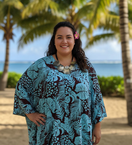 Button-Up Rayon Top-Turquoise and Maroon