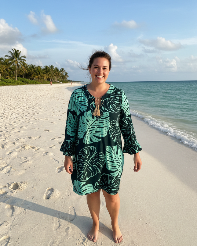 V-NECK DRAWSTRING KAFTAN