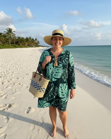 V-NECK DRAWSTRING KAFTAN