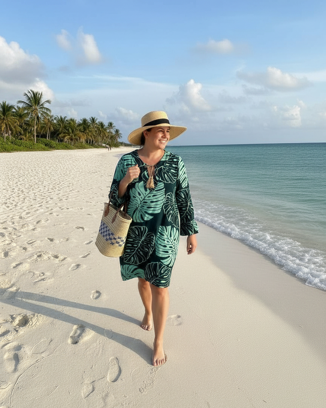 V-NECK DRAWSTRING KAFTAN