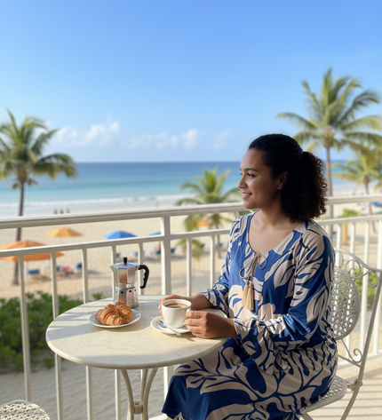 NAVY  BROWN DRAWSTRING KAFTAN