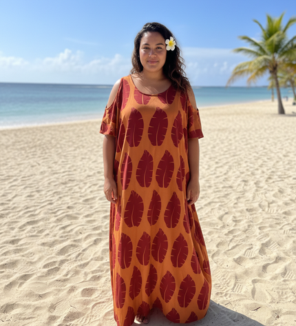 Shield Print Cold-Shoulder Maxi Dress
