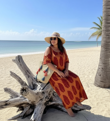 Shield Print Cold-Shoulder Maxi Dress