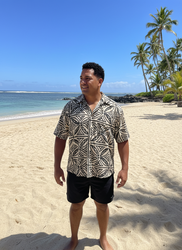 Men's Tribal Print Rayon Shirt