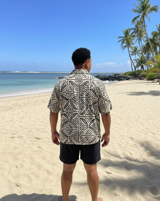 Men's Tribal Print Rayon Shirt