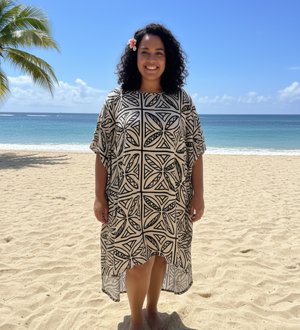 Tribal Taupe Brown  Print Dress