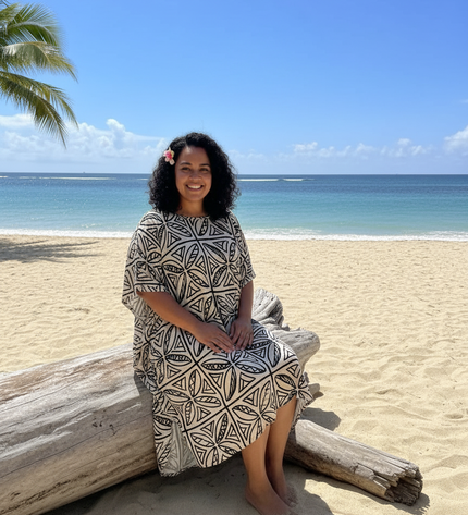 Tribal Taupe Brown  Print Dress