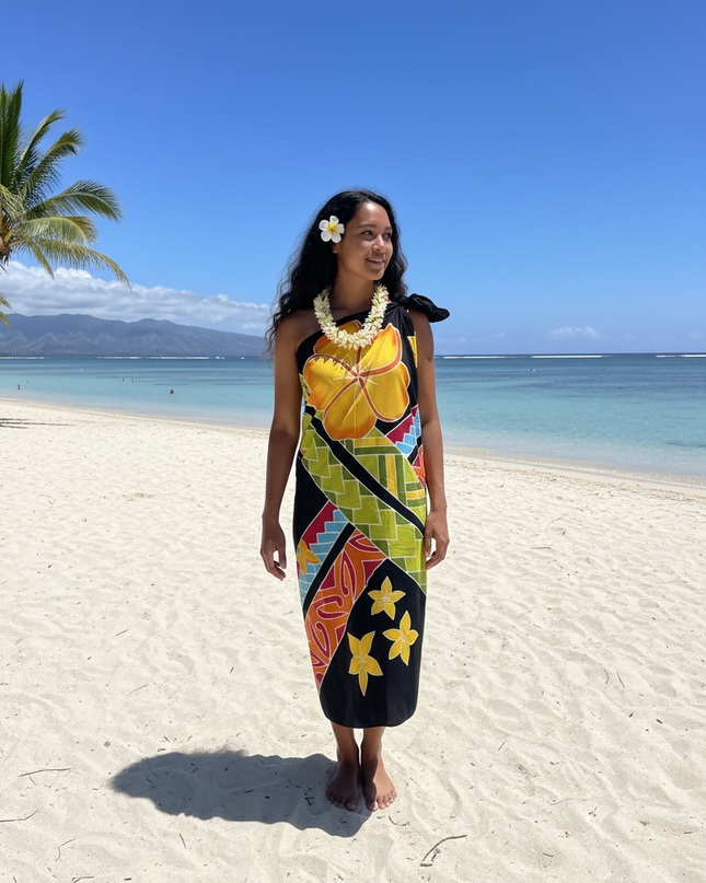 Tropical Floral Rayon Sarong - Lightweight Beach Wrap