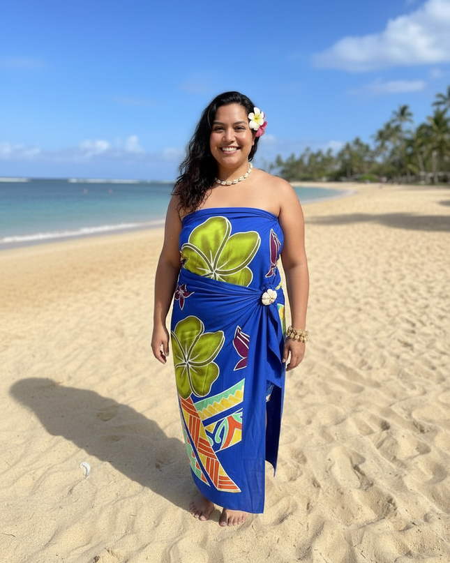 Tropical Floral Rayon Sarong - Lightweight Beach Wrap