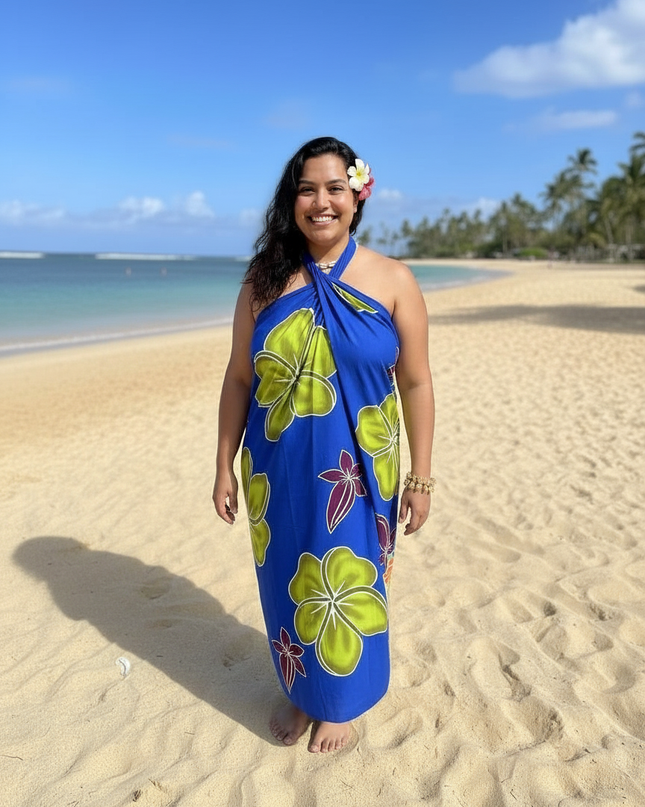 Tropical Floral Rayon Sarong - Lightweight Beach Wrap