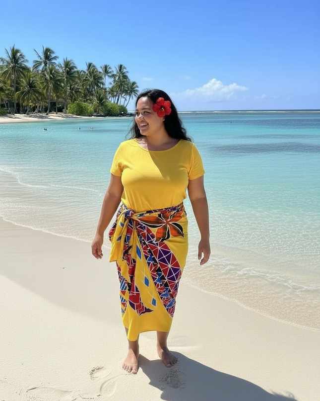 Tropical Print Rayon Sarong - One Size Beach Wrap