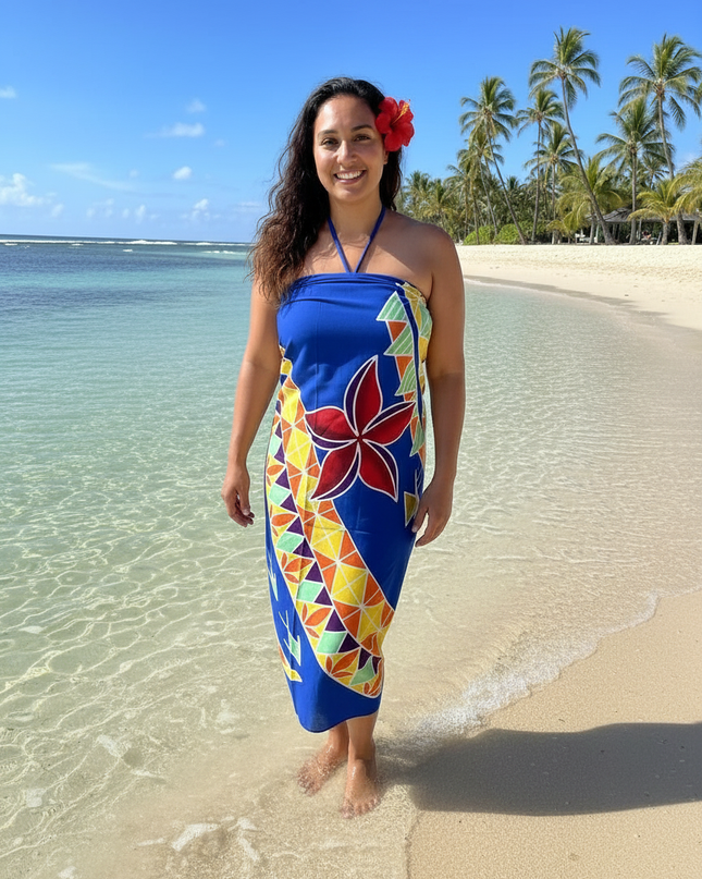 Tropical Print Rayon Sarong - One Size Beach Wrap