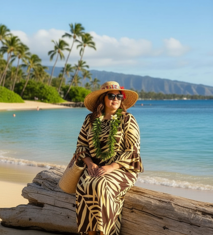 Tropical Fern Maxi Dress - Yellow and Purple