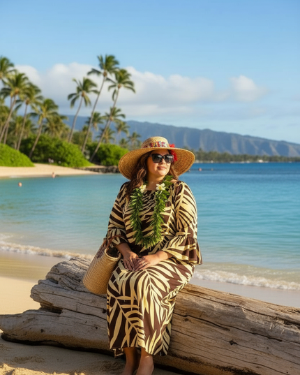 Tropical Fern Maxi Dress - Yellow and Purple