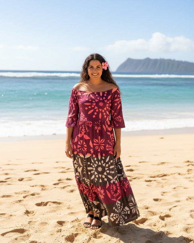 Multicolor Polyester Maxi Dress