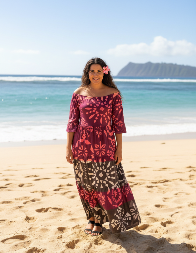Multicolor Polyester Maxi Dress