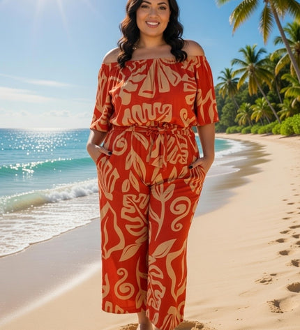 Plus Size Off-Shoulder Jumpsuit