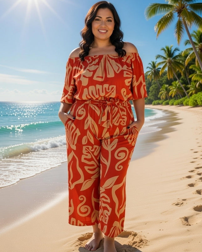 Plus Size Off-Shoulder Jumpsuit