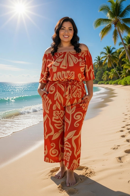 Plus Size Off-Shoulder Jumpsuit