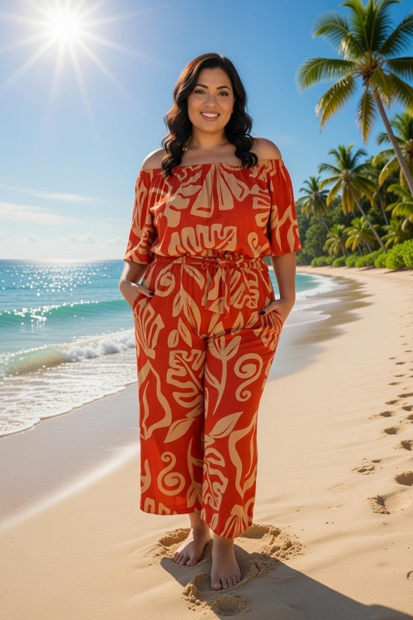 Plus Size Off-Shoulder Jumpsuit