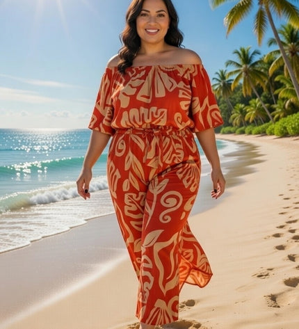 Plus Size Off-Shoulder Jumpsuit