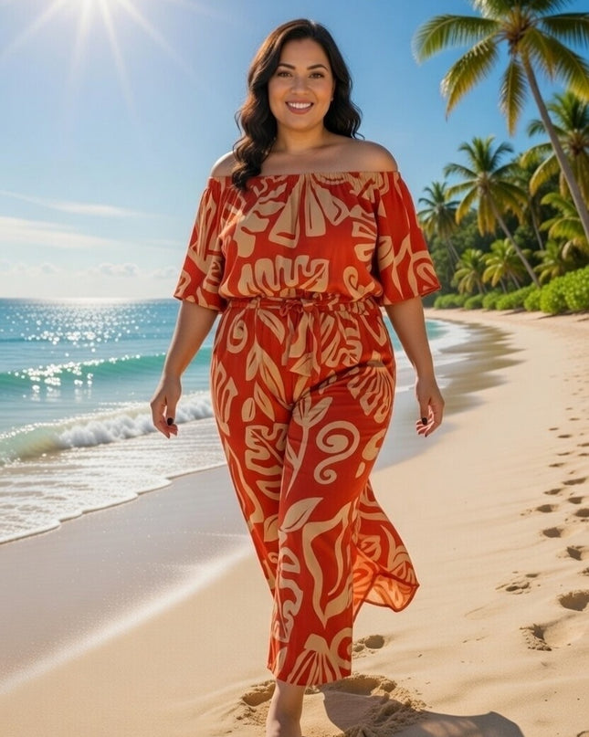 Plus Size Off-Shoulder Jumpsuit