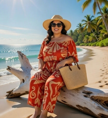 Plus Size Off-Shoulder Jumpsuit