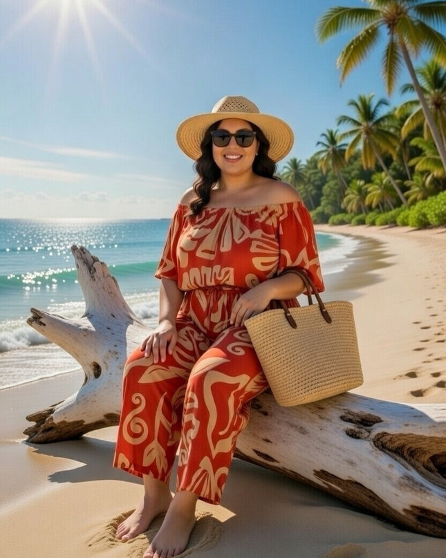 Plus Size Off-Shoulder Jumpsuit