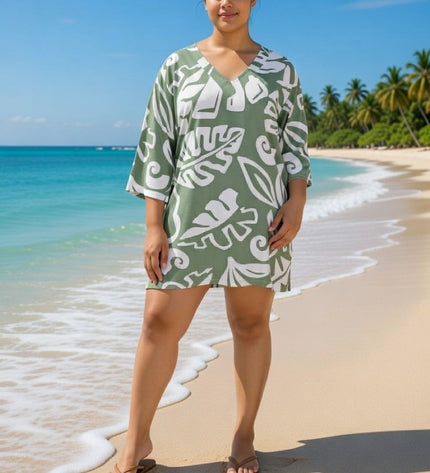 Island Breeze V-Neck Kaftan Top