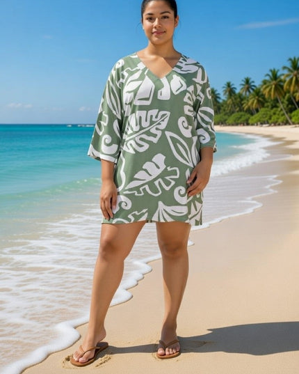 Island Breeze V-Neck Kaftan Top