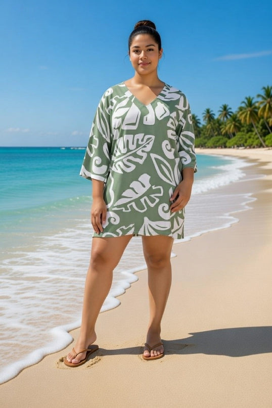 Island Breeze V-Neck Kaftan Top