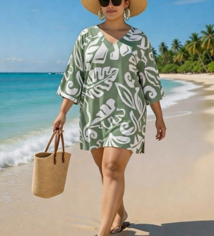 Island Breeze V-Neck Kaftan Top