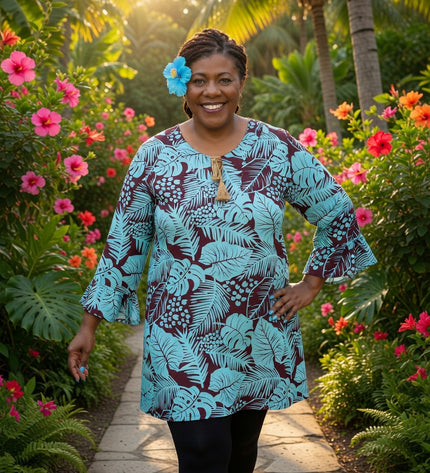 TURQUOISE MAROON DRAWSTRING KAFTAN