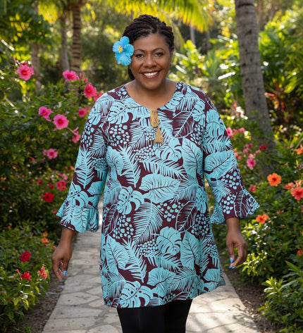 TURQUOISE MAROON DRAWSTRING KAFTAN