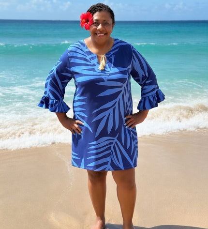 BLUE DRAWSTRING KAFTAN