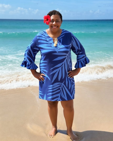 BLUE DRAWSTRING KAFTAN