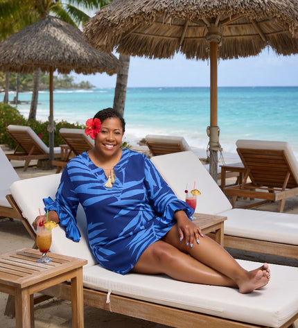 BLUE DRAWSTRING KAFTAN
