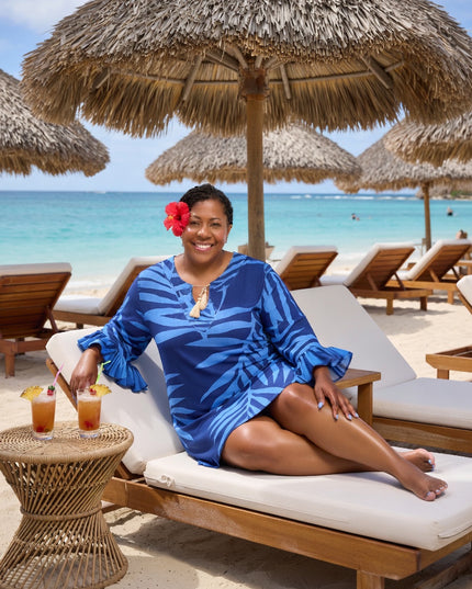 BLUE DRAWSTRING KAFTAN